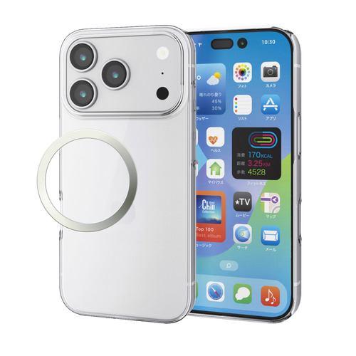 エレコム PM-A25CPV06CR iPhone 17 Pro ケース ハード カバー 極薄 磁気吸着対応メタルステッカー付 クリア