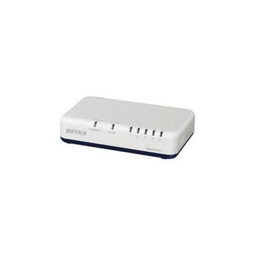 BUFFALO LSW7GT5EPLWH Giga対応 スイッチングハブ 5ポート 電源外付けモデル ホワイト