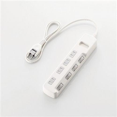 エレコム T-E6A-2410WH ほこり防止シャッター付 省エネタップ 1.0m ホワイト