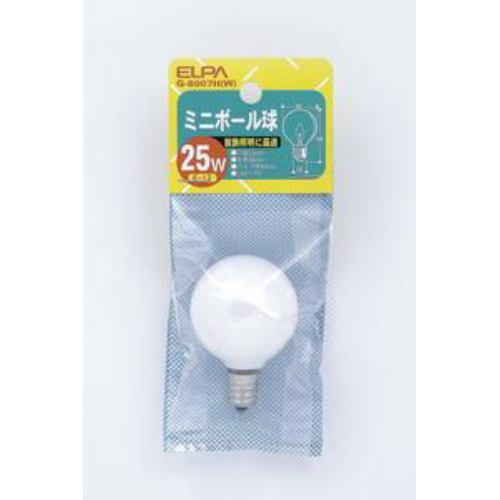 ELPA G-8007H(W) ミニボール球 25W E12 G40 ホワイト