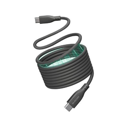 エレコム MPA-CCTMGS20BK USB-C ケーブル PD60W USB Type-C to Type-C 2m ブラック