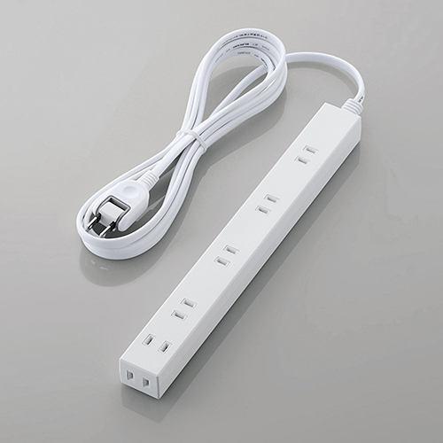 エレコム T-NSLK-2630WH ほこり防止シャッター付きスリムタップ(雷ガード内蔵) 3m ホワイト