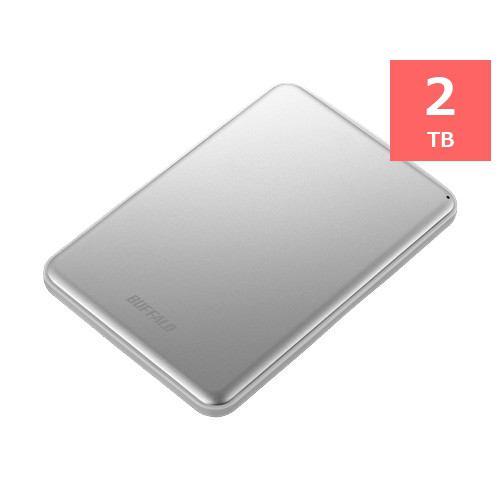 バッファロー HD-PUS2.0U3-SVD USB3.1(Gen1)/USB3.1 ポータブルHDD 2TB シルバー