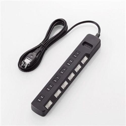 タップ エレコム 雷ガード T-K6A-2625BK ほこり防止シャッター付 雷ガードタップ 2.5m