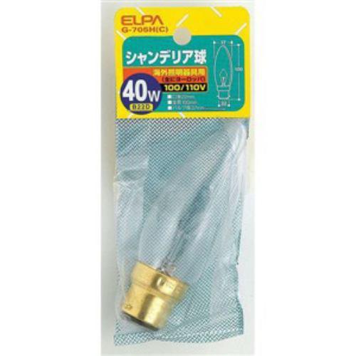 ELPA G-705H(C) シャンデリア球 40W B22D クリア
