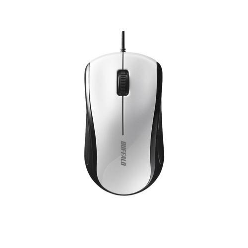 バッファロー BSMLU100WH 有線レーザー式マウス 静音/3ボタン ホワイト