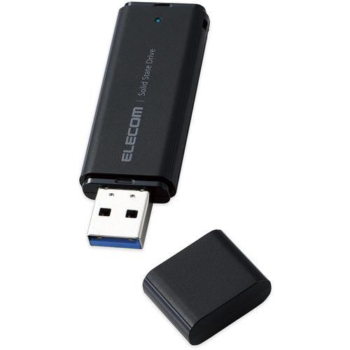 エレコム ESD-EMC0250GBK 外付けSSD/ポータブル/USB3.2(Gen1)対応/小型/キャップ式/250GB/ブラック ESDEMC