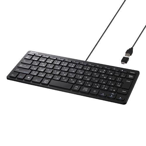 BUFFALO BSKBUC310BK USB接続 有線コンパクトキーボード 82キー テンキーレス 日本語配列 パンタグラフ ブラック
