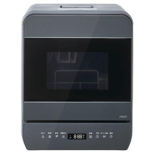 AQUA ADW-M28B(H) 食器洗い乾燥機 タンク式/分岐水栓式を選べる スリムタイプ 水量約4.5L 省エネ洗浄 ダークグレー
