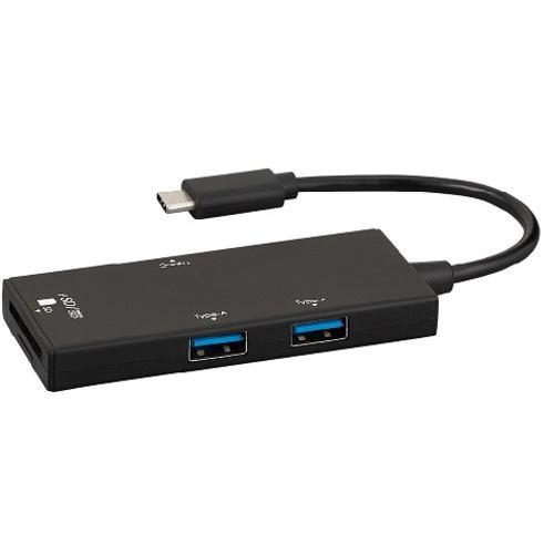 ナカバヤシ COM-C3SD073BK USB3.2Gen1Type-C3ポートコンボハブ ブラックCOMC3SD073BK