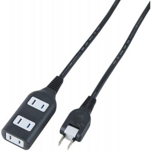 ヤザワ 耐トラ付タップ 3個口 1m 黒 Y02S301BK