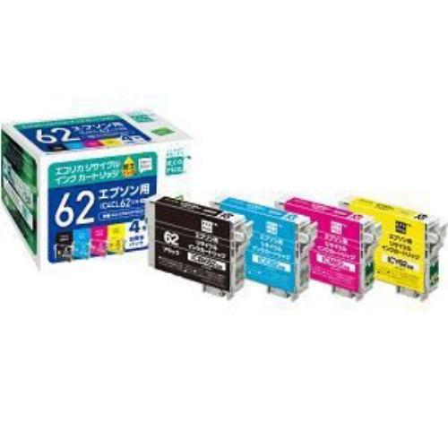 エプソン カラリオ用IC4CL62互換 リサイクルインクカートリッジ(ブラック、シアン、マゼンタ、イエロー 4色セット)ECI-E624P/BOX