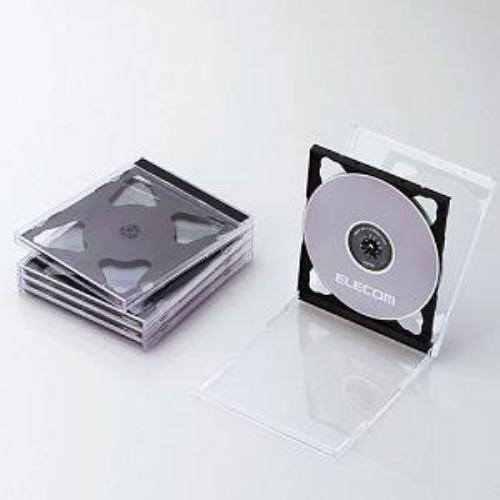 ケース エレコム CD DVD CCD-JSCNW5BK Blu-ray/DVD/CDケース 標準/PS/2枚収納/5パック ブラック