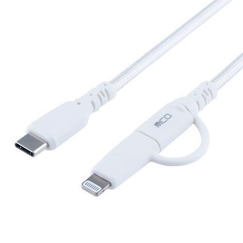ナカバヤシ SCL-AD20W Lightningアダプタ付きUSB PDケーブル 2m ホワイト