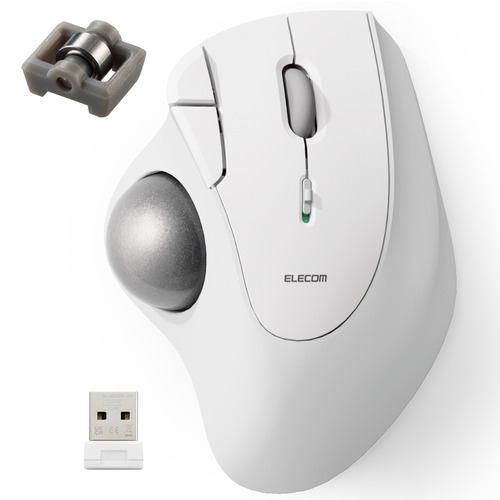 【推奨品】エレコム M-IT11DRWH 2.4GHz無線トラックボール IST 5ボタン ベアリングモデル ホワイト