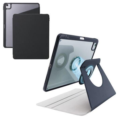 エレコム TB-A25XMG360BK iPad Air ケース 13インチ ( M3/M2 ) マグネット着脱フラップ カバー 360度回転 ブラ