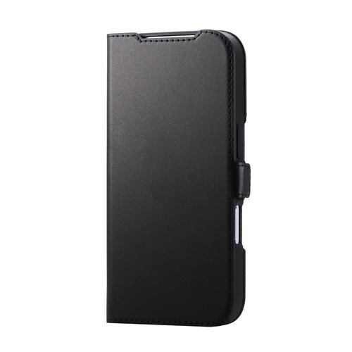 エレコム PM-A25CPLFY3BK iPhone 17 Pro ケース レザー カバー 手帳型 マグネット フラップ ブラック