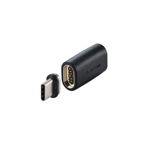 エレコム MPA-CMAADBK USB-C マグネット 変換アダプタ 100W PD対応 着脱式コネクタ ブレーカー内蔵 ブラック