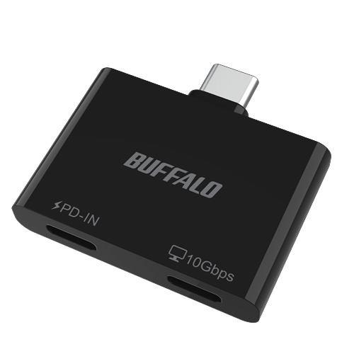 BUFFALO BSHM2U100C1PBK USBハブ USB Type-Cコネクタ搭載 USB Type-Cポートx2 PD100W対応 ブラッ