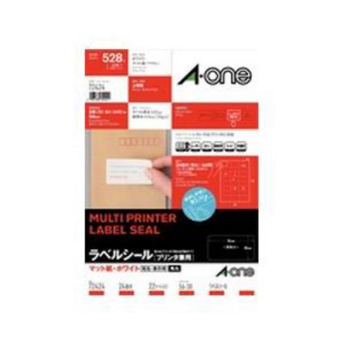 エーワン 72424 ラベルシール プリンタ兼用 ( A4 / 24面 / 四辺余白付角丸 / 22シート ) ホワイト