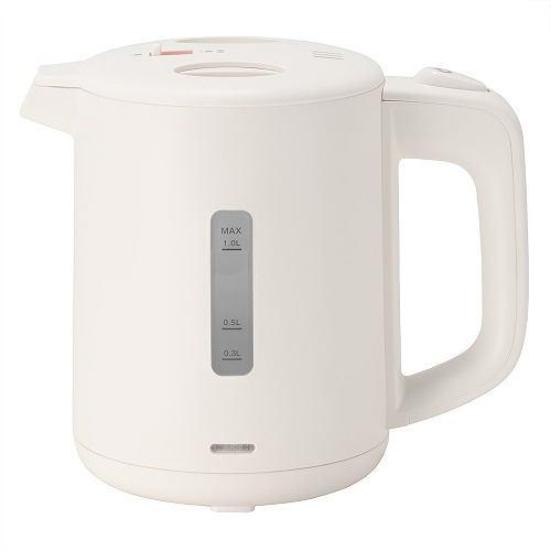 オーム電機 COK-WS90B-W お湯がこぼれにくい電気ケトル 給湯ロックスイッチ付 1.0L ホワイト