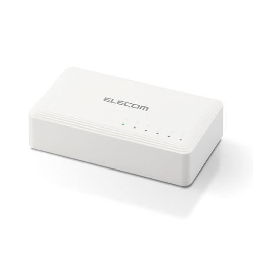 【推奨品】エレコム EHC-G05PA2-W スイッチングハブ LAN ハブ 5ポート Giga対応 1000/100/10Mbps ホワイト