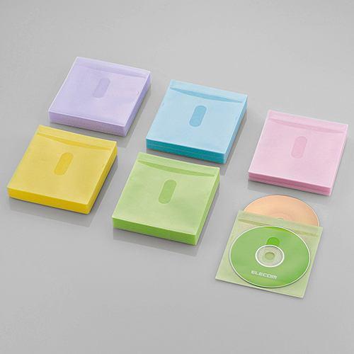 エレコム Blu-ray・CD・DVD対応不織布ケース タイトルカード アソートカラー 120枚(両面収納) CCD-NIWB240ASO