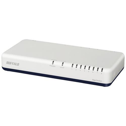 バッファロー LSW6-GT-8NP/WH Giga対応 スイッチングハブ 8ポート ホワイト