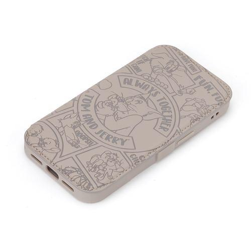 PGA PG-W25KGF01TAJ iPhone 16e用 ガラスフリップケース トムとジェリー/A