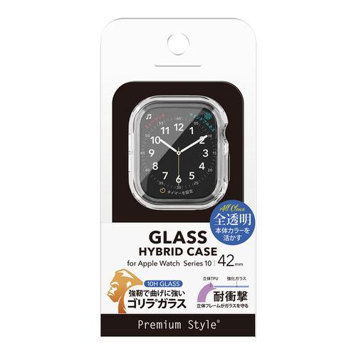 PGA PG-AWTPG42CL Apple Watch Series 10 42mm用 ガラスハイブリッドケース ゴリラガラス/クリア