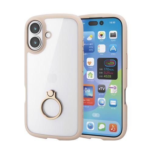 エレコム PM-A25ATSLFCRBE iPhone 17 ケース リング付 TOUGH SLIM LITE ベージュ