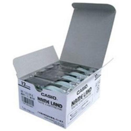 カシオ XR-12X-5P-E ネームランド(NAME LAND) スタンダードテープ (透明テープ/黒文字/12mm幅・5本入)