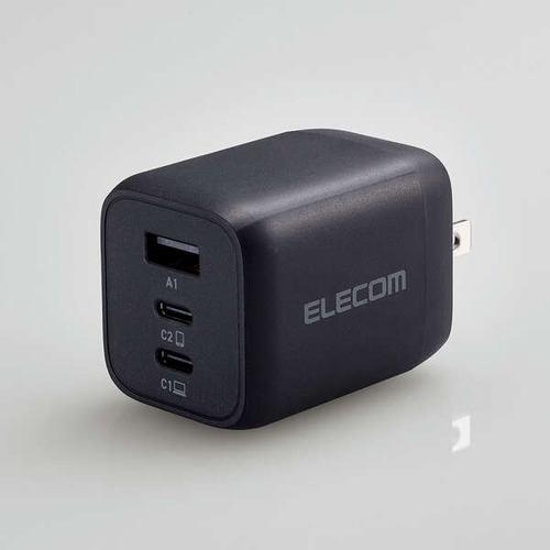 エレコム ACDC-PD4465BK USB Power Delivery 65W キューブAC充電器(C×2+A×1) ブラック ACDCPD44