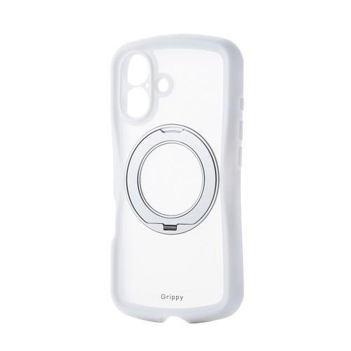 エレコム PM-A24AGRSTKMWH iPhone 16 ハイブリッドケース 衝撃吸収 MAGKEEP ワイヤレス充電対応 Grippy ホワイ