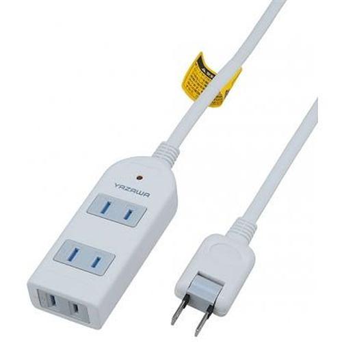 ヤザワ Y02KS302WH 雷サージ付テーブルタップ 3個口 2m 白