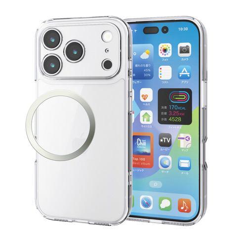 エレコム PM-A25CHVCKKCR iPhone 17 Pro ケース 磁気吸着対応メタルステッカー付 極限保護 クリア