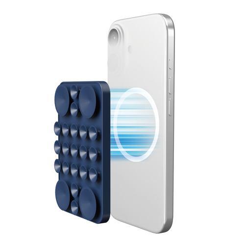 エレコム P-TKPTMAG01NV スマホホルダー 吸盤 MagSafe対応 iPhone用 コンパクト TakoPita ネイビー