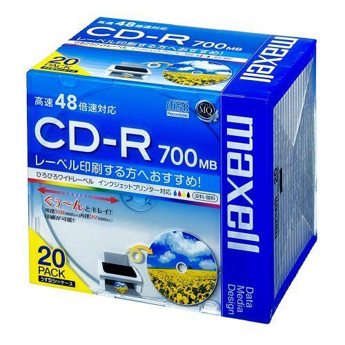 maxell データ用 CD-R 700MB プリンタブルワイド 20枚パック CDR700SWPS1P20S