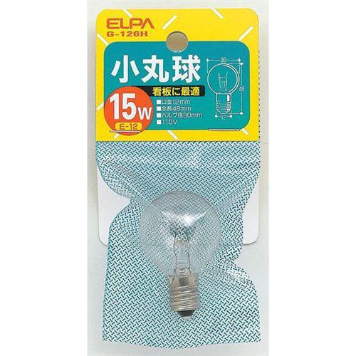 ELPA G126H 小丸球 15W 口金E12 クリア