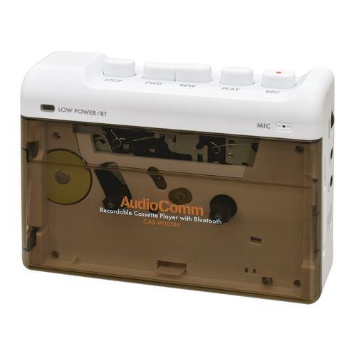 オーム電機 CAS-W100N カセットプレーヤー 無線接続 Bluetooth対応 単3形乾電池x2本(別売) USB-C給電 ブラック