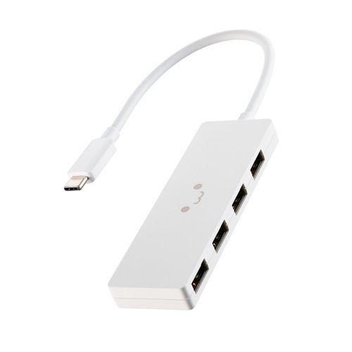 エレコム U2HC-H040WF USB2.0ハブ Type-C 4ポート Windows・mac対応 ホワイト