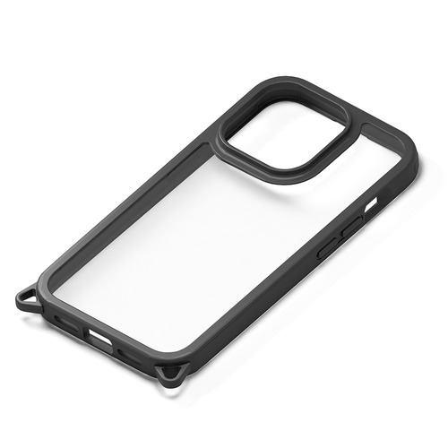 PGA PG-23BPT01BK iPhone15Pro クリアタフケース Premium Style ブラック PG23BPT01BK