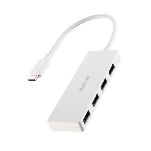 エレコム U2HC-H040WH USB2.0ハブ Type-C 4ポート Windows・mac対応 ホワイト