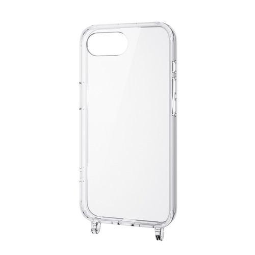 エレコム PM-A25SHVCKSHCR iPhone 16e ハイブリッドケース ストラップホール付 メタルステッカー付