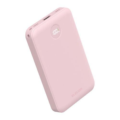 エレコム DE-C76-10000PN モバイルバッテリー 10000mAh Type-C×2/USB-A 液晶残量表示 スマホ/Switch対応 