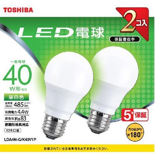 東芝 LDA4N-G/K40V1P 40W 広配光 N色 2P