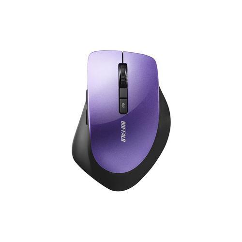 バッファロー BSMBW320PU 無線(2.4GHz)BlueLEDマウス 静音/5ボタン/DPI切り替えタイプ パープル