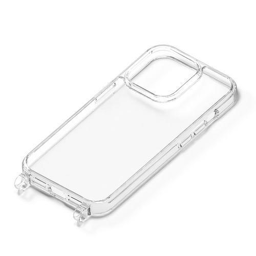 PGA PG-23DPT04CL iPhone15ProMax ショルダーストラップホール付クリアハイブリッドケース Premium Style ク