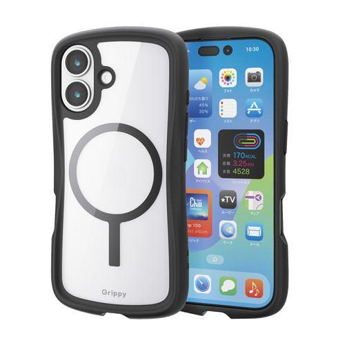 エレコム PM-A25AGRPFMBK iPhone 17 ケース ハイブリッド カバー MAGKEEP 磁力吸着ワイヤレス充電対応 Grippy 