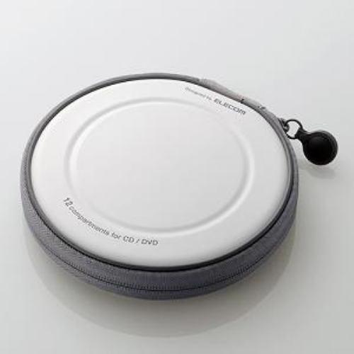 ケース エレコム CD DVD CCD-H12WH CD/DVDファスナーケース 12枚収納 ホワイト